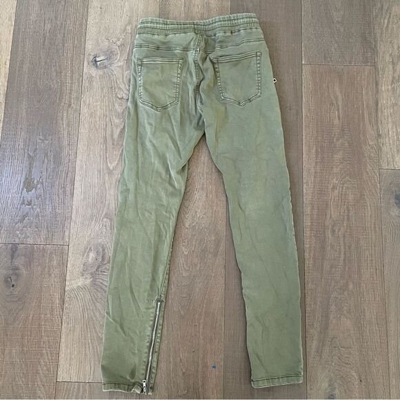 Crysp Denim Cargo Pants Distressed Rips Skinny fit Men's Jean Olive (Waist 31) - Picture 3 of 11